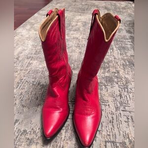 Red Leather Cowboy Boots